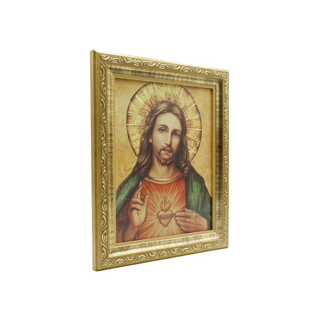 Quadro Sagrado Coração de Jesus 20X25 Moldura Simples