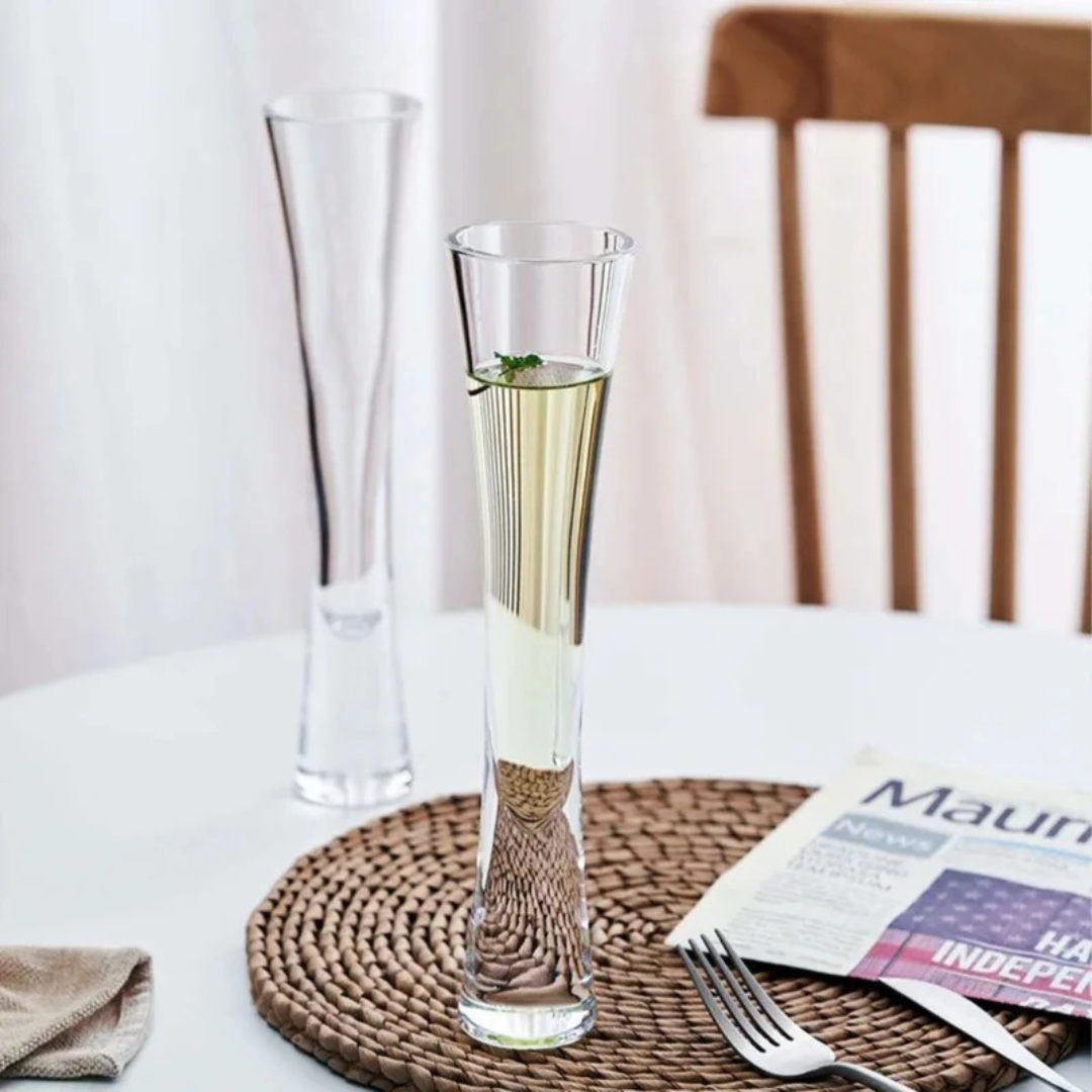 Taças de Champanhe Elegantes em Vidro