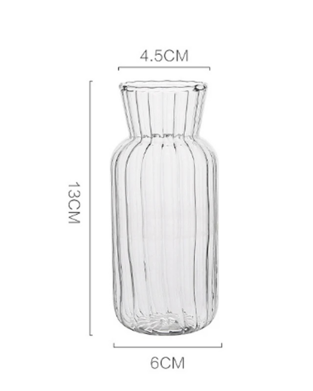 Vaso de Vidro Nórdico Transparente para Decoração de Flores e Arranjos