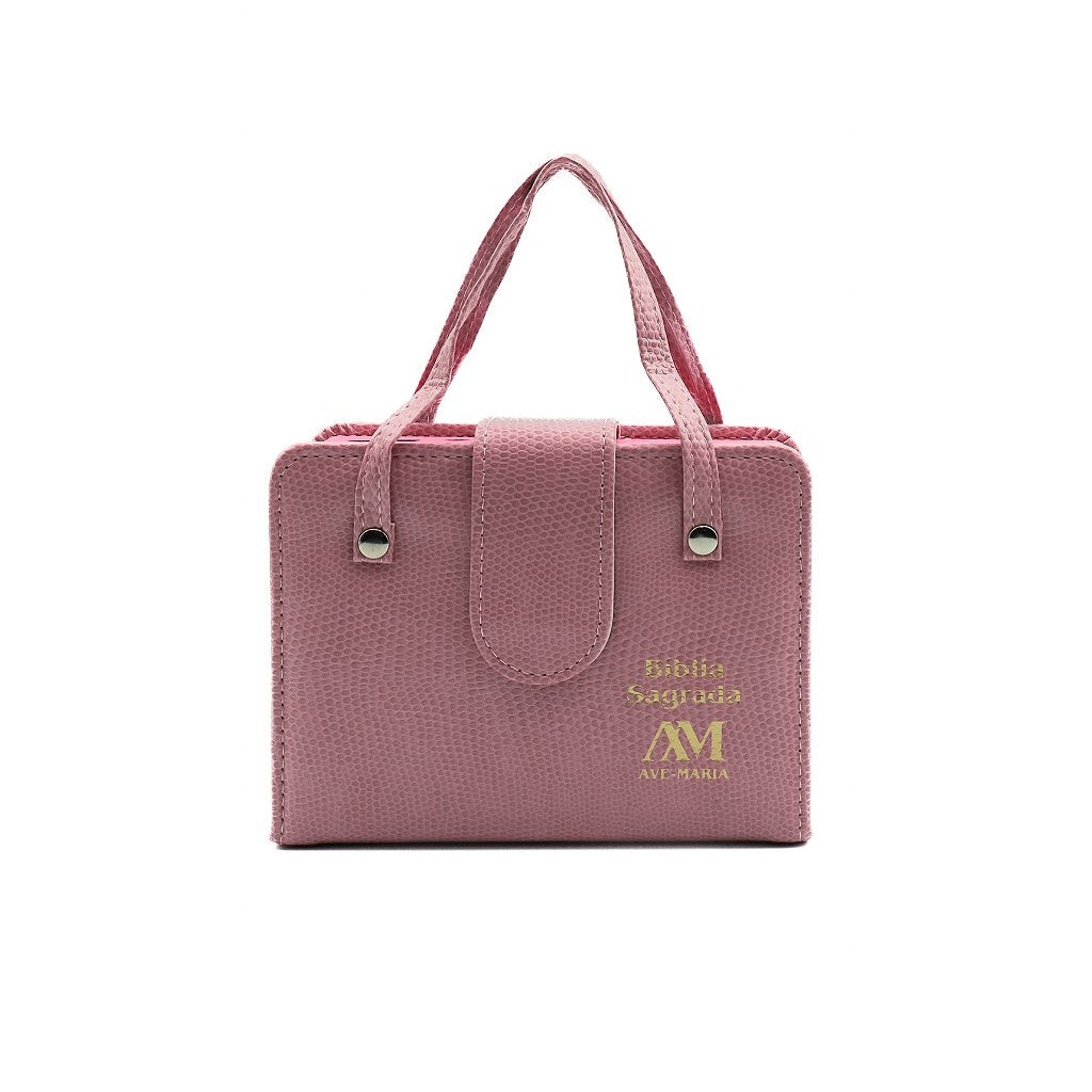 Bíblia Ave-Maria com Alça Bolso Rosa