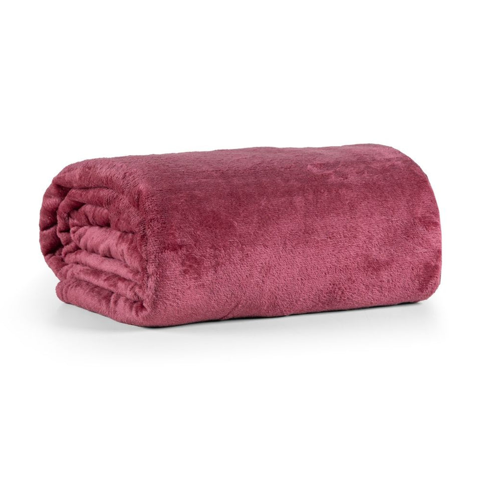 Cobertor Manta Flannel Queen Turim 2,40x2,20m 180g/m² Malva