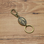 Chaveiro Nossa Senhora das Graças 4cm Mosquetão Ouro Velho