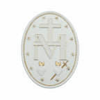 Medalha Milagrosa 23 cm (par) Branco com Dourado