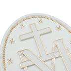Medalha Milagrosa 23 cm (par) Branco com Dourado