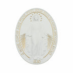 Medalha Milagrosa 23 cm (par) Branco com Dourado