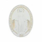 Medalha Milagrosa 23 cm (par) Branco com Dourado