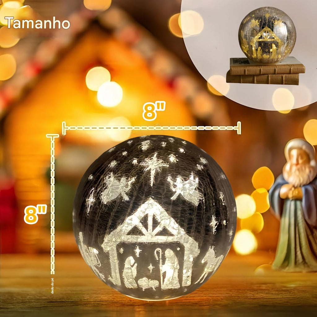 Cenário Iluminado em Esfera - Nascimento de Jesus