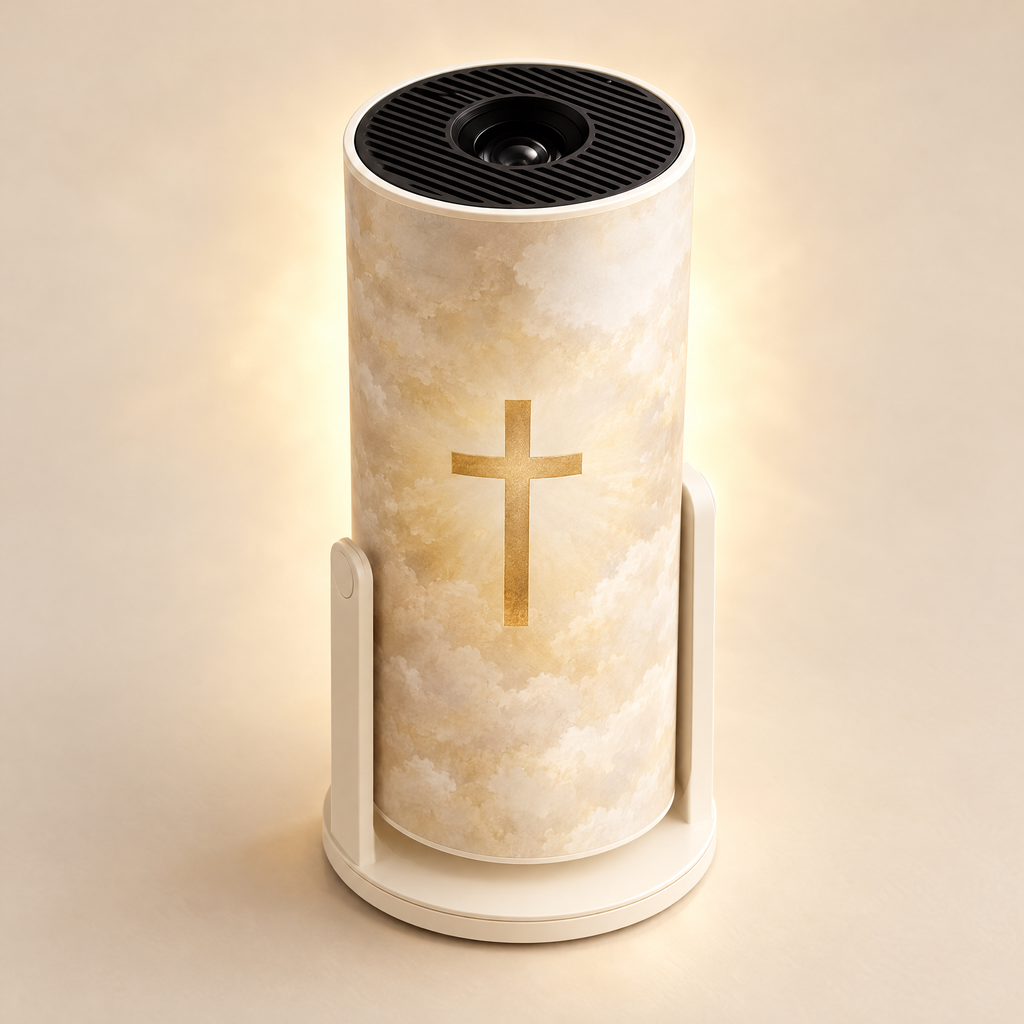 Projetor Luz Divina com cruz dourada