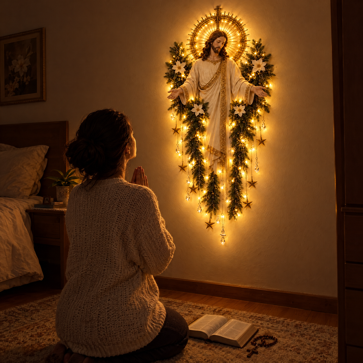 Momento de oração diante do Cristo Iluminado