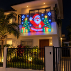 Cortina de LED com Papai Noel na varanda
