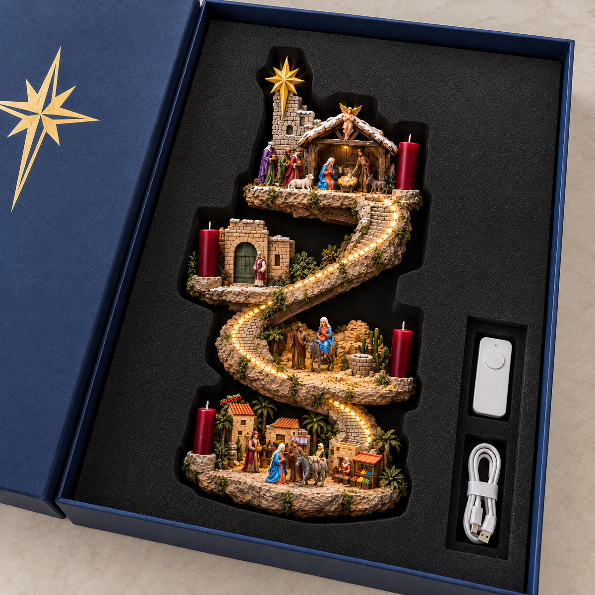 Caminho de Belém Iluminado na caixa