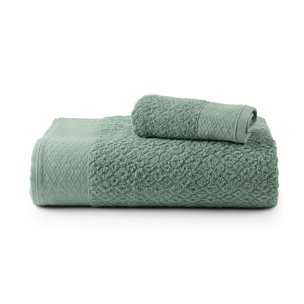 Jogo De Banho 2 Peças 430g/M² Capri Toalhas Banhão 100% Algodão Verde Sutil