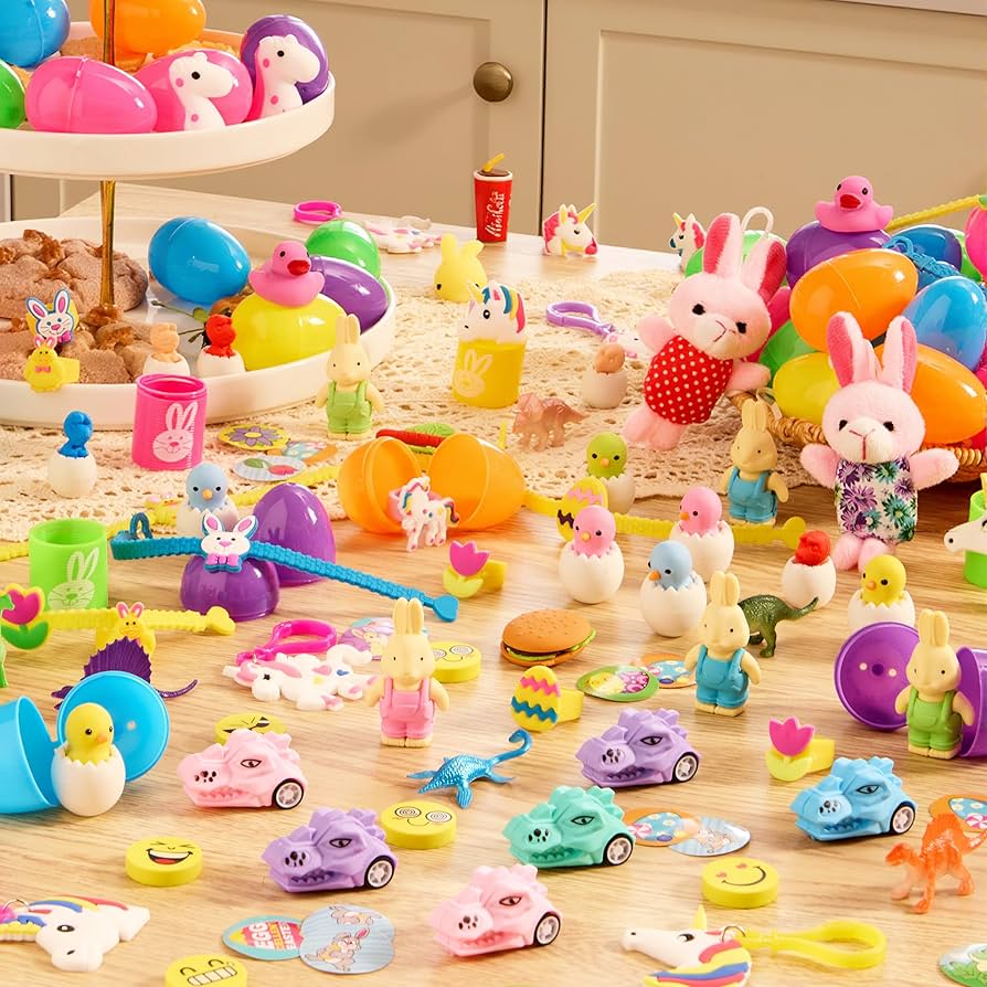 Kit de ovos plásticos recheados com brinquedos surpresa