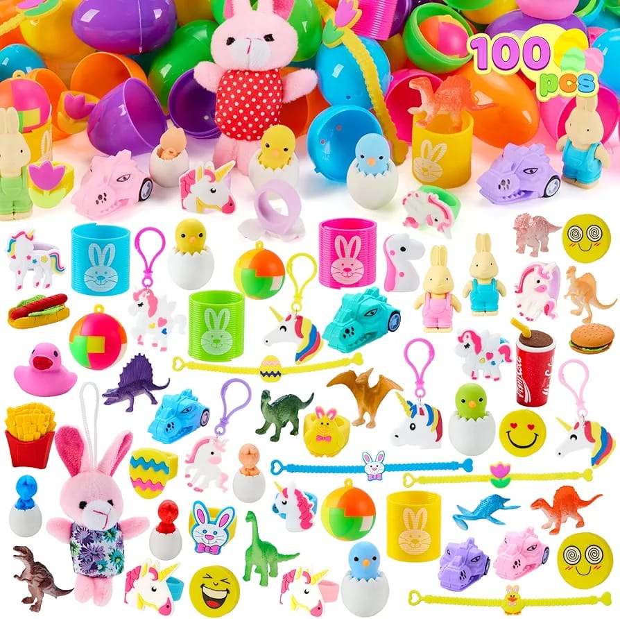 Kit de ovos plásticos recheados com brinquedos surpresa