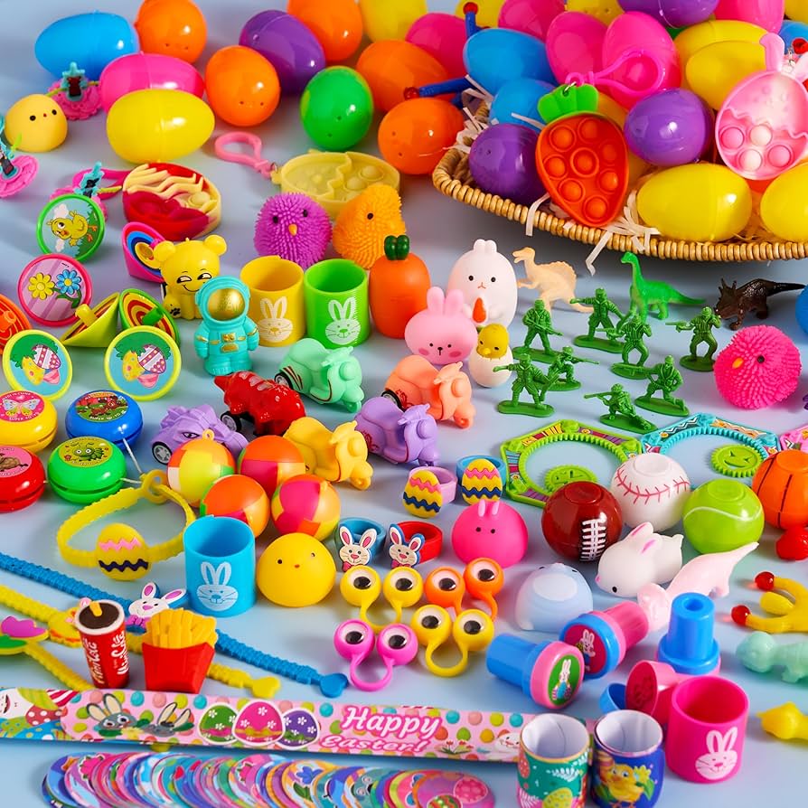 Kit de ovos plásticos recheados com brinquedos surpresa