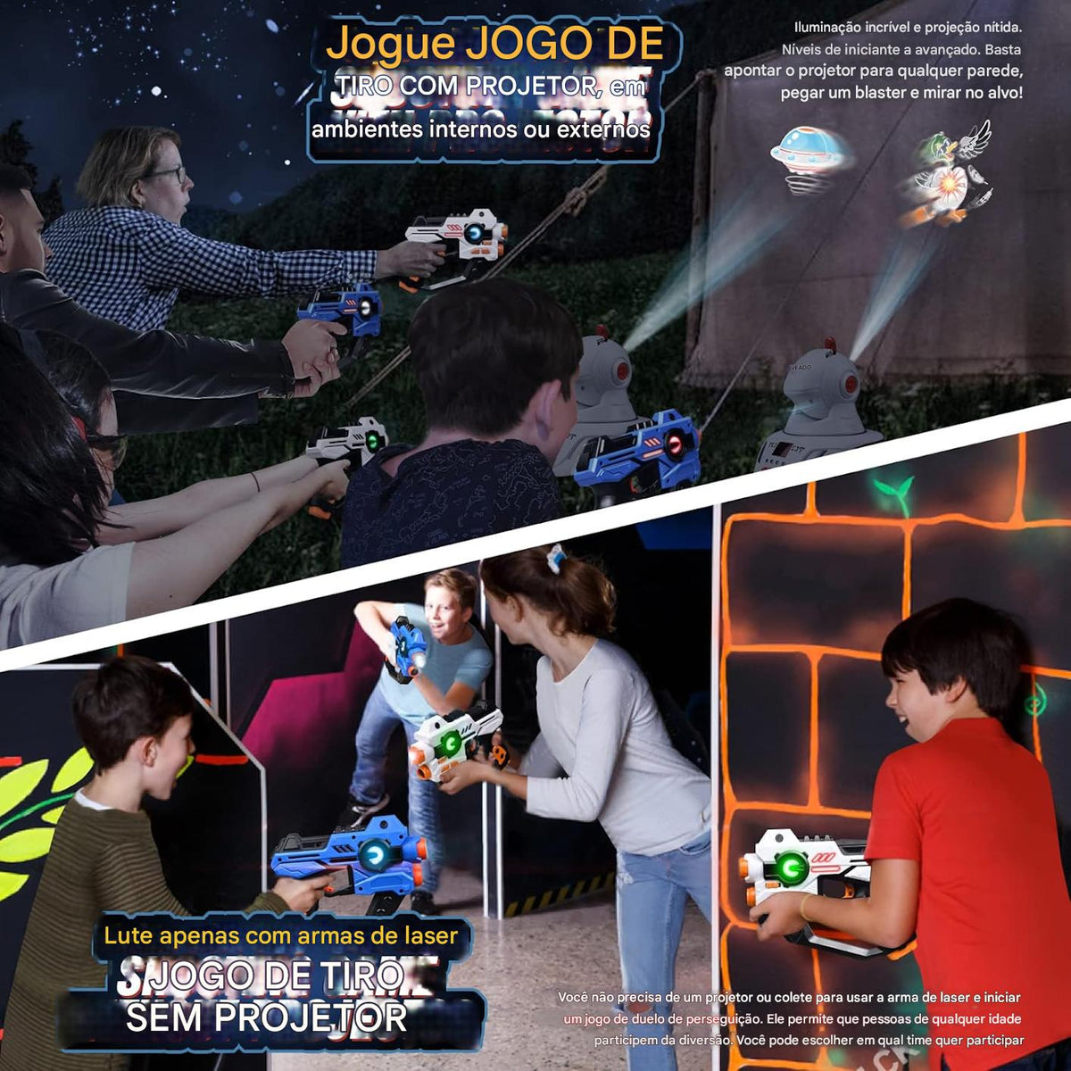 Game Laser Tag com Projetor + 2 pistolas