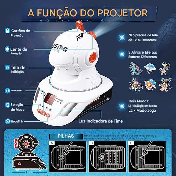 Game Laser Tag com Projetor + 2 pistolas