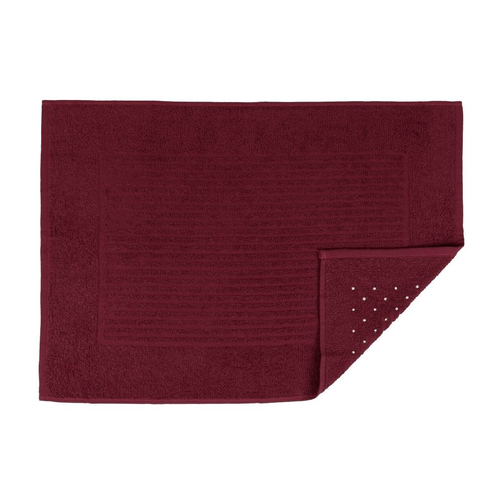Tapete De Banheiro 50x70cm Algodão 400g/m² Piso Antiderrapante Basic Burgundy